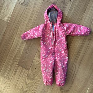 One piece fleece lined rain suit